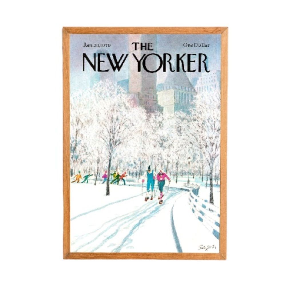 Vintage New Yorker 1979 Ski Central Park Poster Print